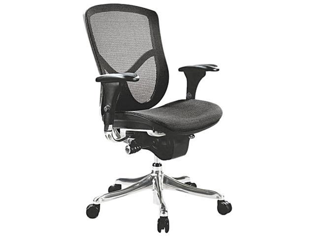 EQ Series Ergonomic Multifunction Mid-Back Mesh Chair, Aluminum Base