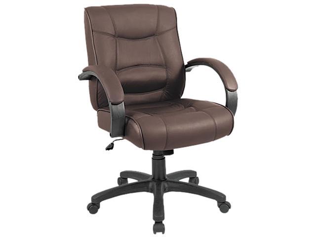 Strada Series Mid-Back Swivel / Tilt Chair w/Brown Top-Grain Leather Upholstery