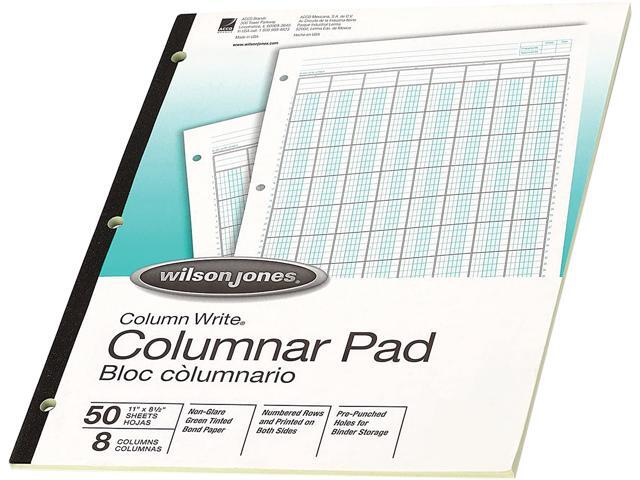 Wilson Jones WG7208A Column Write Pads, 8 1/2