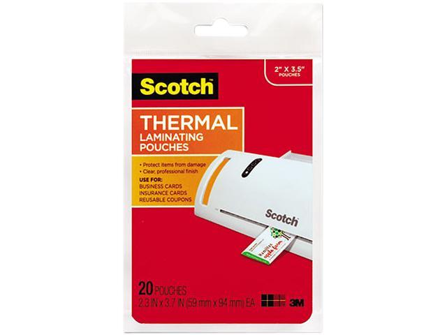 TP5851-20 Scotch Business card size thermal laminating pouches, 5 mil, 3 3/4 x 2 3/8, 20/pack