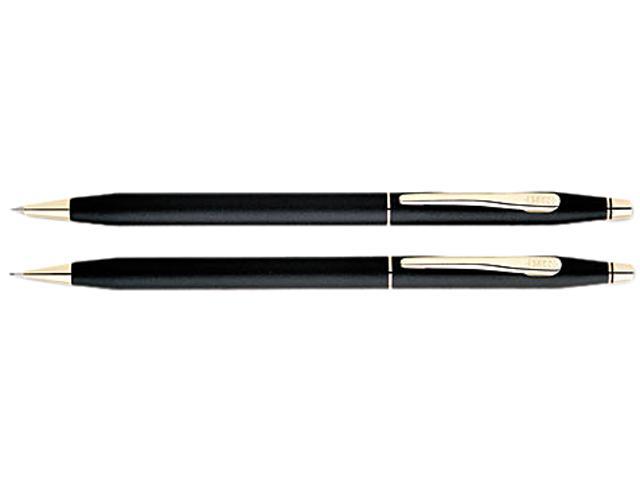 Commissie Materialisme Resoneer Cross 250105 Classic Century Ballpoint Pen & Pencil Set, Black/23 Kt. Gold  Accents - Newegg.com