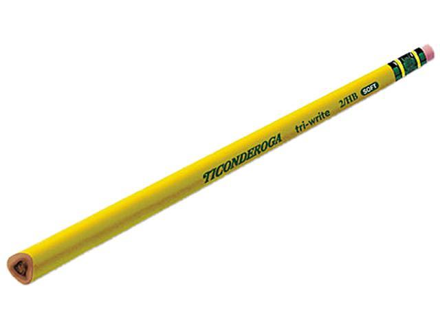 Dixon 13856 Ticonderoga Tri-Write Woodcase Pencil, HB #2, Yellow Barrel, Dozen