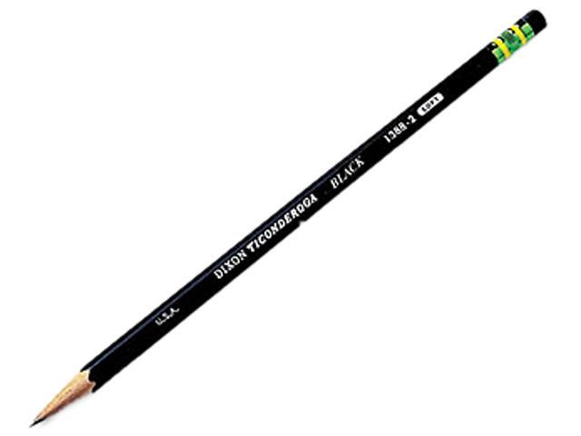 Dixon 13953 Ticonderoga Woodcase Pencil, HB #2, Black Barrel, Dozen