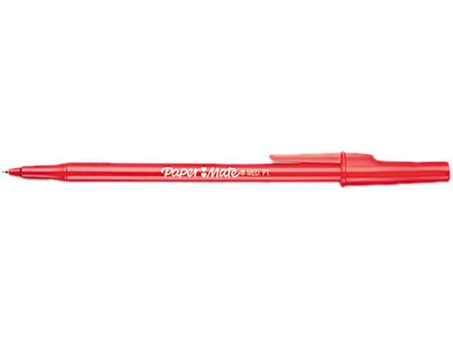 Paper Mate Stick Ballpoint Pen, Red Ink,Medium, 1.0 mm (Dozen)