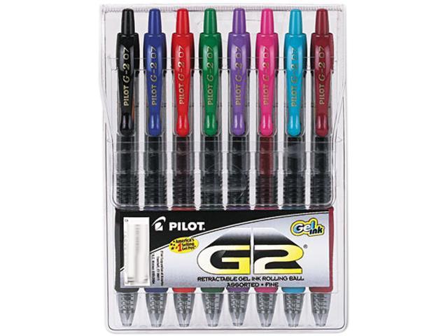 Pilot 31128 G2 Gel Roller Ball Pen, Retractable, Assorted Inks, 0.7mm ...