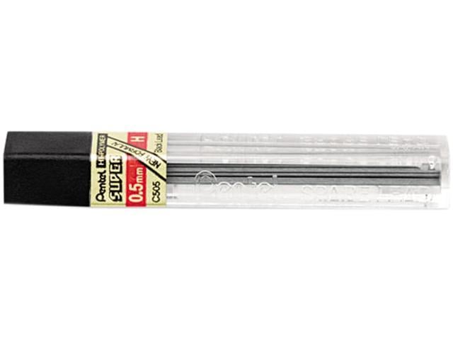 Pentel C505-H Super Hi-Polymer Lead Refills, 0.5mm, H, Black, 12 Leads ...