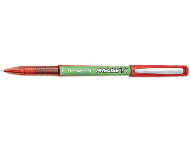 Pilot 26302 BeGreen Precise V5 Roller Ball Stick Pen, Red Ink, Extra Fine, Dozen