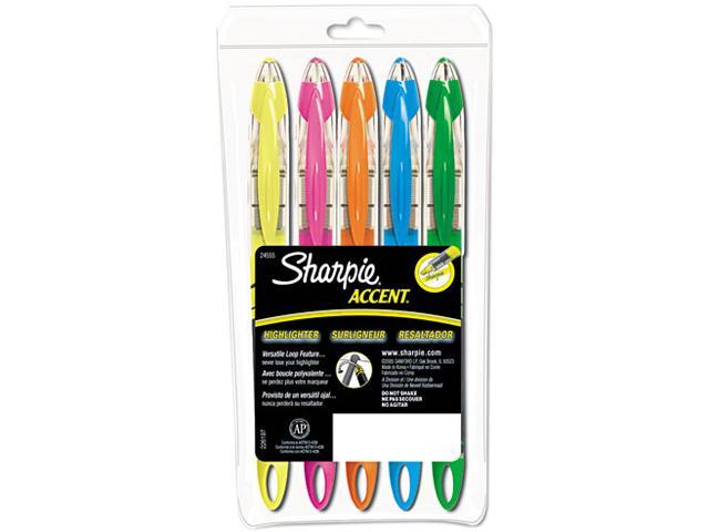 Sharpie 24555 Accent Sharpie Pen-Style Highlighter Assorted Colors 5-Pack 