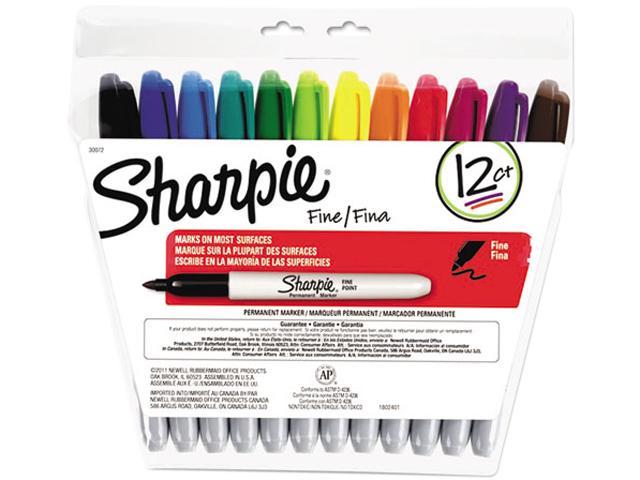 Sharpie 30072 Permanent Markers, Fine Point, Assorted, 12/Set - Newegg.com