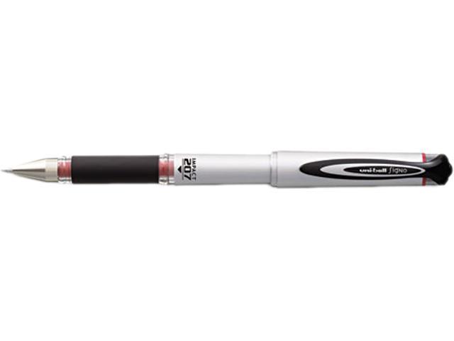uni-ball 61257 Signo Gel 207 Roller Ball Retractable Gel Pen Red Ink Micro Fine Dozen