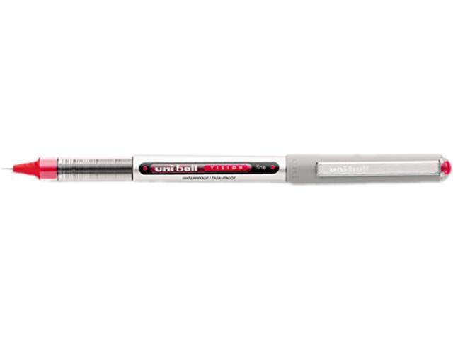 Uni-Ball Vision Waterproof Rollerball Pen, 0.7 mm Fine Tip, Red