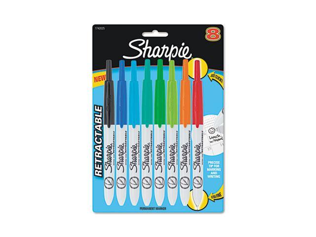 Sharpie 1742025 Retractable Ultra Fine Tip Permanent Marker, Assorted Colors, 8/Set