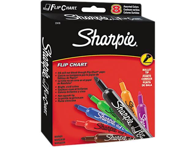 2x Sharpie Flip Chart 8 Count Assorted Colors Bullet Tip Markers 22478 for sale online 