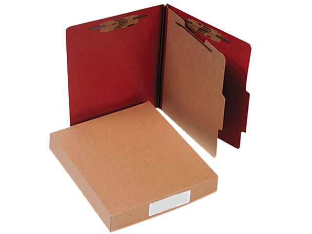 Acco 15034 Pressboard 25-Pt. Classification Folder, Letter, Four-Section, Earth Red, 10/Box