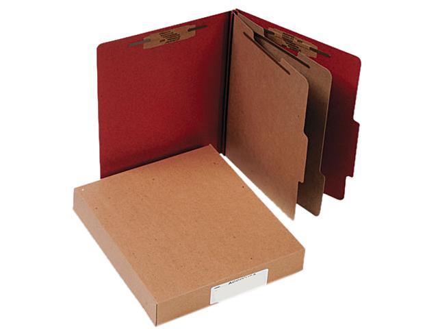 Acco 15036 Pressboard 25-Pt. Classification Folder, Letter, Six-Section, Earth Red, 10/Box