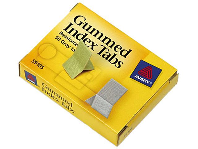 Avery 59105 Gummed Index Tabs, 7/16 x 13/16, Gray, 50/Pack