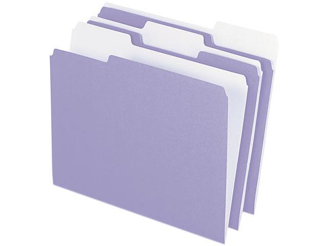 Pendaflex 1521/3LAV Two-Tone File Folder, 1/3 Cut Top Tab, Letter, Lavender/Light Lavender, 100/Box