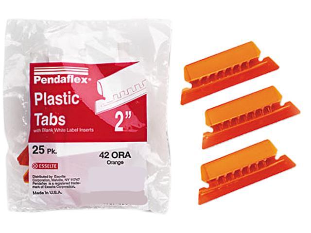 Pendaflex 42-ORA Hanging File Folder Tabs, 1/5 Tab, Two Inch, Orange Tab/White Insert, 25/Pack