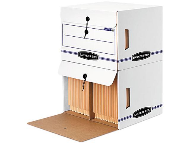 Photo 1 of Bankers Box Side-Tab File Storage Box, Letter, 15-1/4 x 13-1/2 x 10-3/4, White/Blue, 12/Ctn