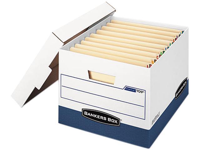 Bankers Box R-KIVE Max Storage Box Letter//Legal Locking Lid White//Blue 12//Carton