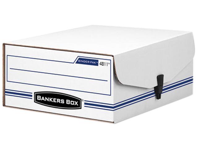 Bankers Box FEL48110 LIBERTY Binder-Pak Storage Box, Letter, Snap Fastener, White/Blue