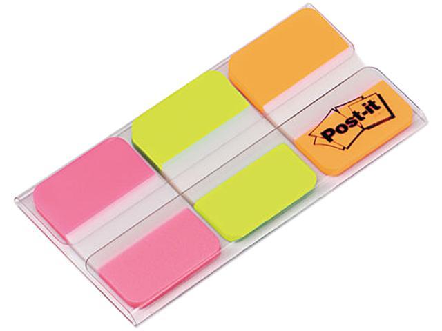 Post-it 686-PGO Durable File Tabs, 1 x 1 1/2, Assorted Fluorescent Colors, 66/Pack