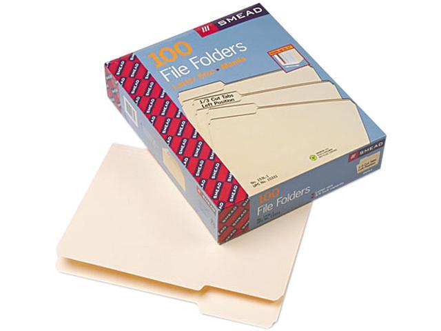 File Folders 100/Box Letter Manila Second Position 1/3 Cut Top Tab 