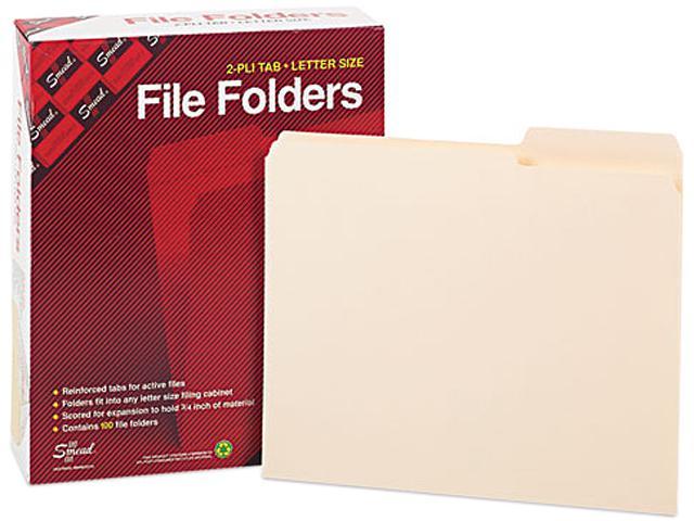 Smead Guide Height Folder 2/5 Cut Right Two-Ply Tab Letter Manila 100/Box 10376 