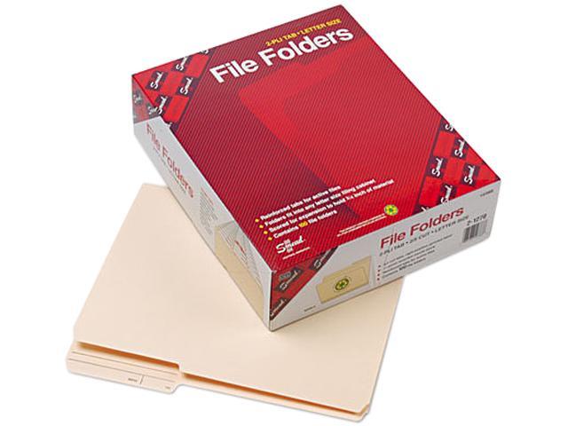 Smead 10388 Guide Height File Folders, 2/5 Cut, Two-Ply Top Tab, Letter, Manila, 100/Box
