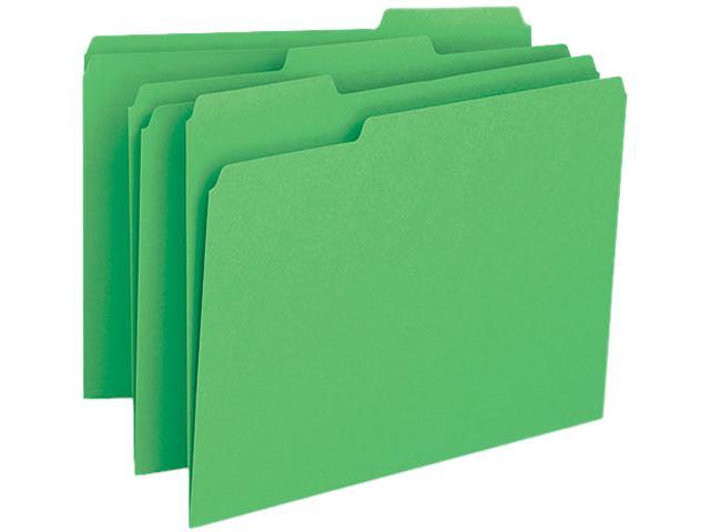 Smead 12143 File Folders, 1/3 Cut Top Tab, Letter, Green, 100/Box ...