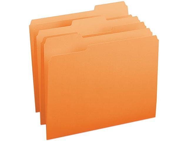 Photo 1 of Smead File Folders, 1/3 Cut Top Tab, Letter, Orange, 100/Box