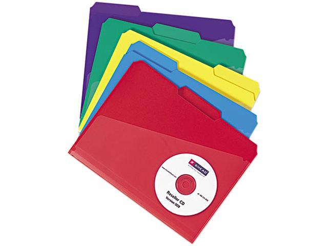 Smead 10540 Slash Pocket Poly File Folders, 1 3 Cut Top Tab, Letter 