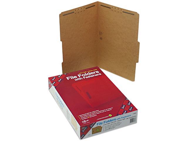 Photo 1 of Smead 11 Point Kraft Folders, Two Fasteners, 2/5 Cut Rt, Top Tab, Legal, Brown, 50/Box