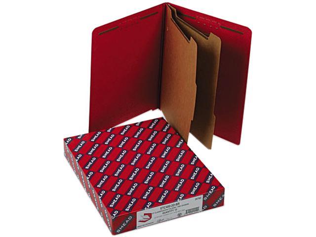 Smead 26783 Pressboard End Tab Folders, Letter, Six-Section, Bright Red ...