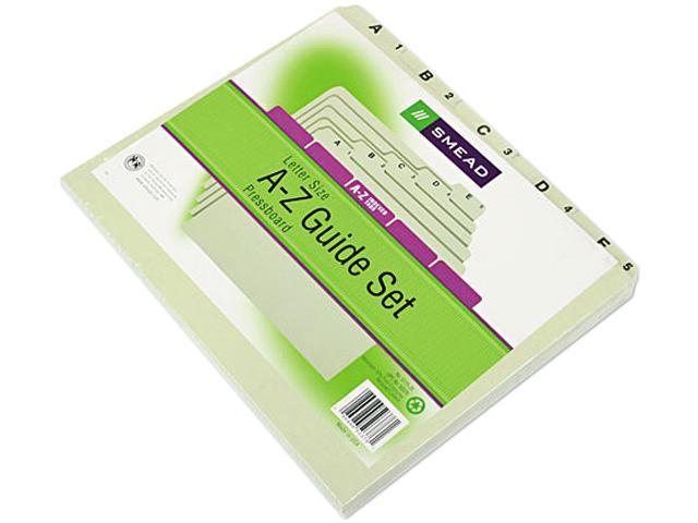 Smead 50376 Recycled Top Tab File Guides, Alpha, 1/5 Tab, Pressboard, Letter, 25/Set