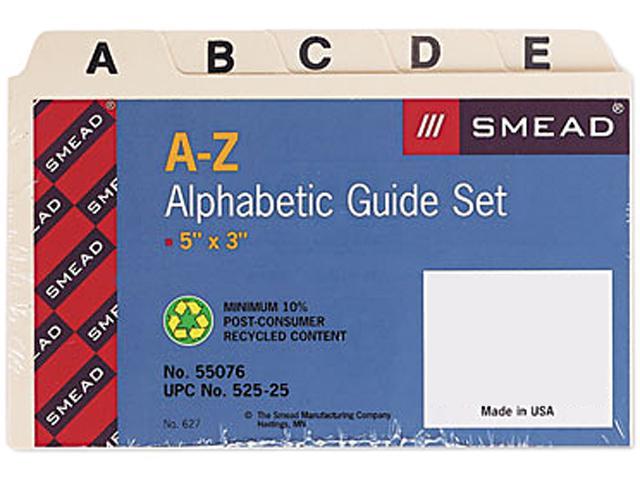 Smead Card Guides Alphabetic Sets 55076 3/"x5/"  525-25  New in Sealed Package