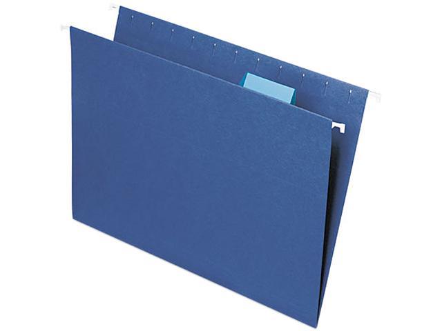 Smead 64057 Hanging File Folders, 1/5 Tab, 11 Point Stock, Letter, Navy, 25/Box