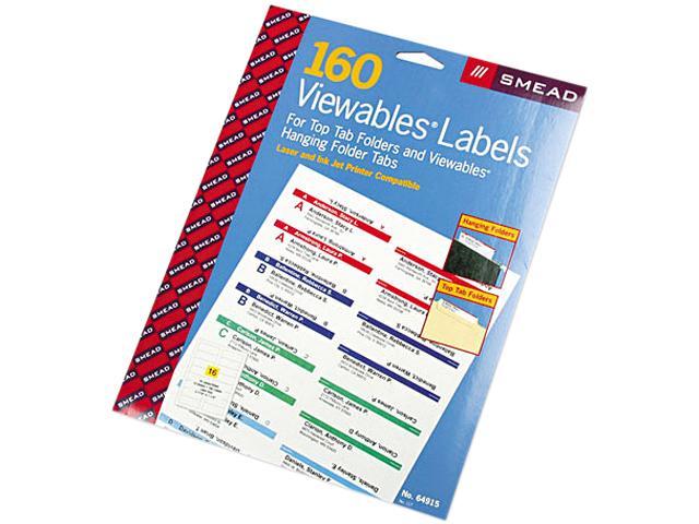 Smead Viewables Hanging Folder Tabs and Labels Refill 3 1/2 Inch Assorted 100 