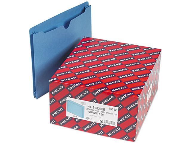 Smead 75562 File Jackets, Double-Ply Tab and 2" Expansion, Letter, 11 Point, Blue, 50/Box
