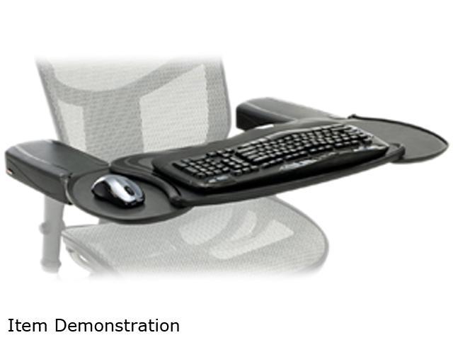 chair mount keyboard and mouse tray system