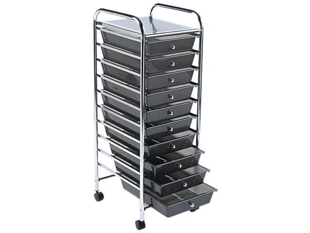 Photo 1 of Advantus Portable Drawer Organizer, 15-1/2w x 13d x 37-5/8h, Chrome/Smoke