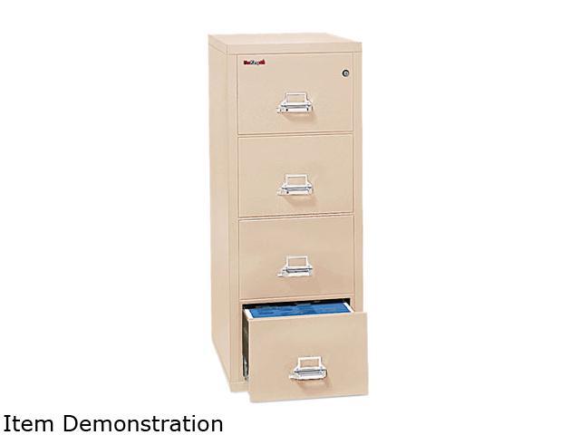 FireKing 41825CPA 4-Drawer Vertical File, 17-3/4w x 25d, UL Listed 350°, Letter, Parchment