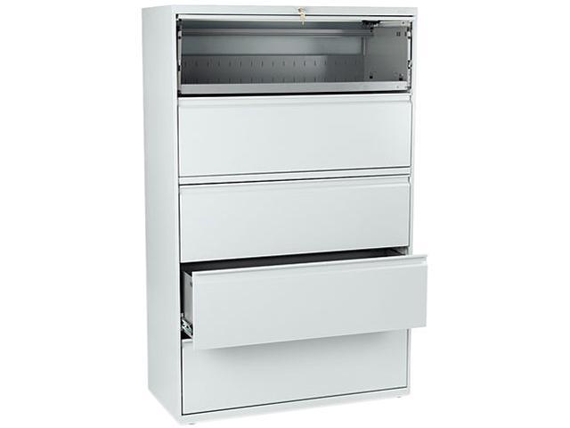 801 Series Five Drawer Lateral File Roll Out Posting Shelves 42w X 67h Lt Gray Newegg Com