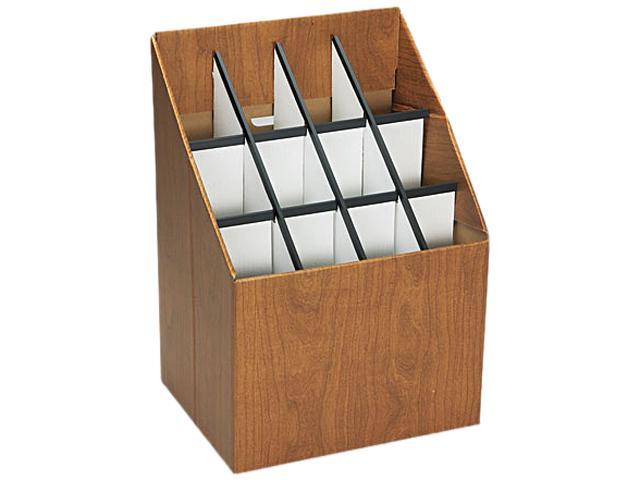 Safco 3079 Corrugated Roll Files, 12 Compartments, 15w x 12d x 22h, Woodgrain