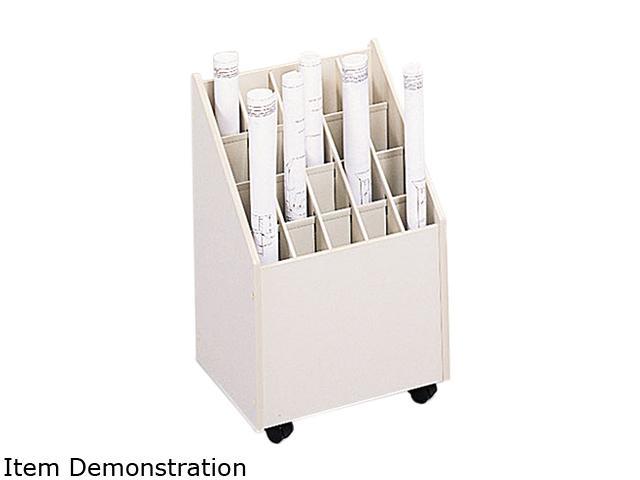 Safco 3082 Laminate Mobile Roll Files, 20 Compartments, 15-1/4w x 13-1/8d x 23-1/4h, Putty