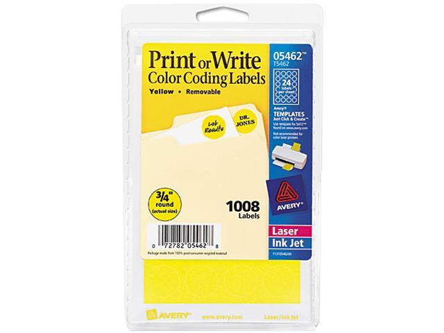 Avery 05462 Print or Write Removable Color-Coding Labels, 3/4in dia ...