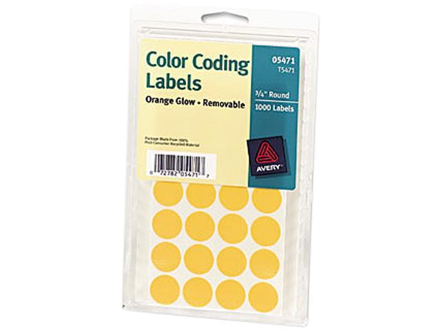 1008 WHITE UNIVERSAL 3/4" ROUND COLOR CODING LABELS STICKER DOTS INVENTORY CODE 