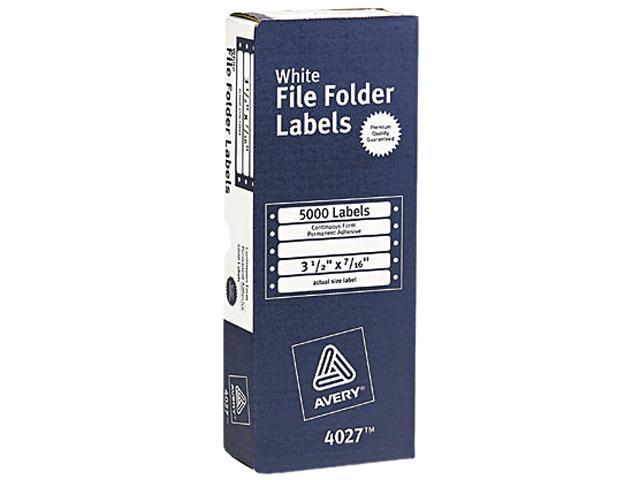 Avery Continuous Form File Folder Labels For Pin Fed Printers 3 12 X