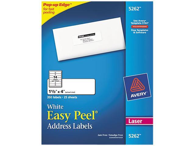 Avery Easy Peel Address Labels, Sure Feed Technology, Permanent Adhesive, 1-1/3" x 4", 350 Labels (5262)
