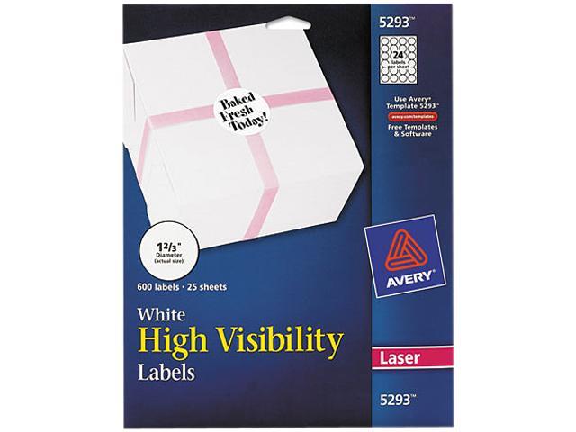 Photo 1 of Avery High-Visibility Labels, Permanent Adhesive, 1-2/3" Diameter, 600 Labels